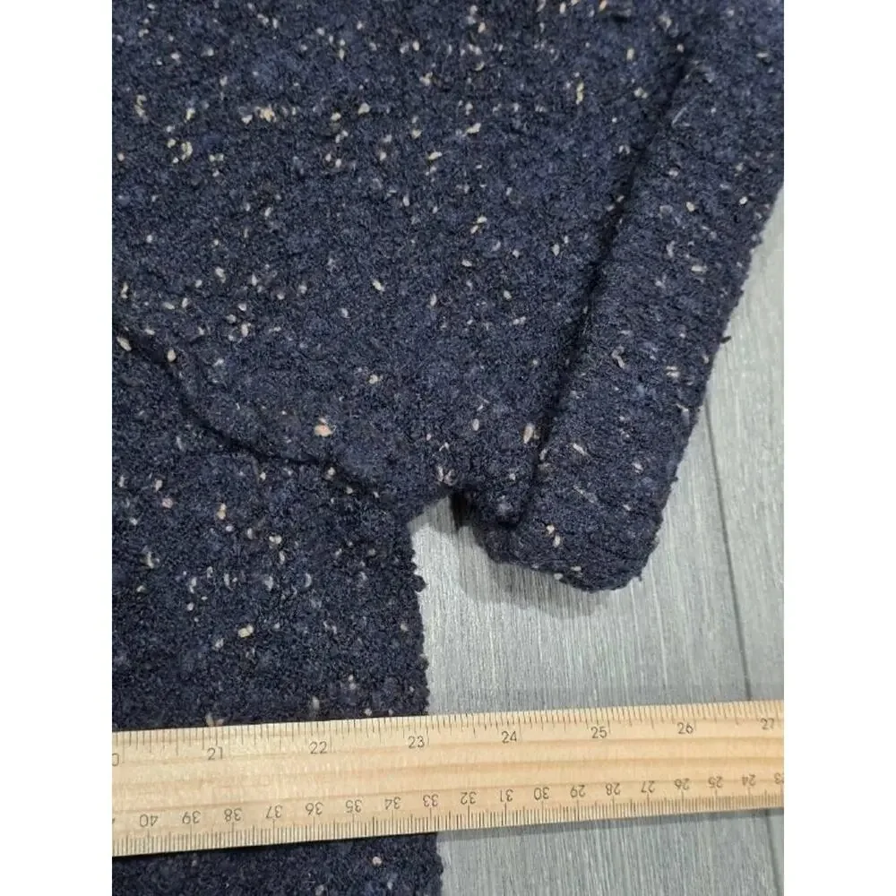Free People Tweed Knit oversized Sweater Midnight Large A004937